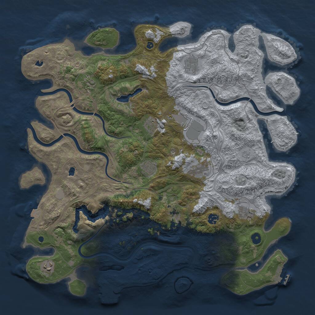 Rust Map: Procedural Map, Size: 4500, Seed: 1976468969, 16 Monuments