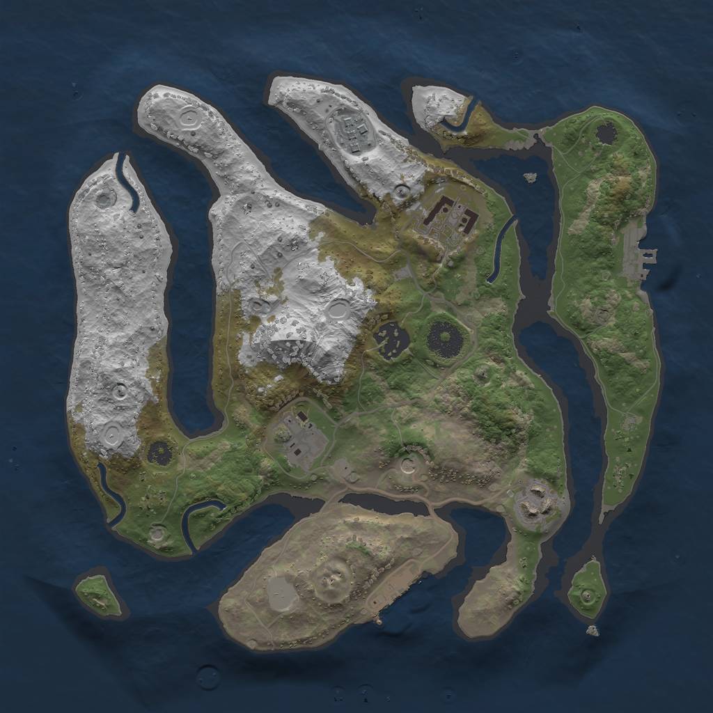 Rust Map: Procedural Map, Size: 3000, Seed: 1489658664, 13 Monuments