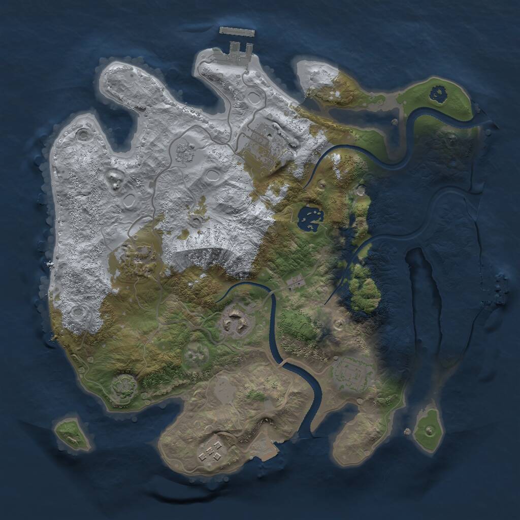Rust Map: Procedural Map, Size: 3000, Seed: 1489658664, 12 Monuments
