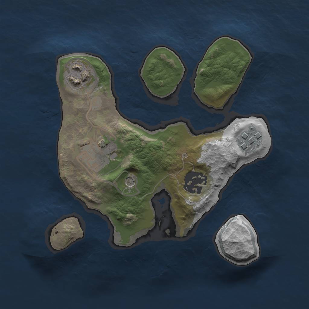 Rust Map: Barren, Size: 2000, Seed: 177, 7 Monuments