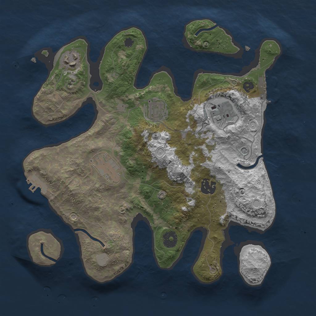 Rust Map: Procedural Map, Size: 3000, Seed: 610408609, 13 Monuments
