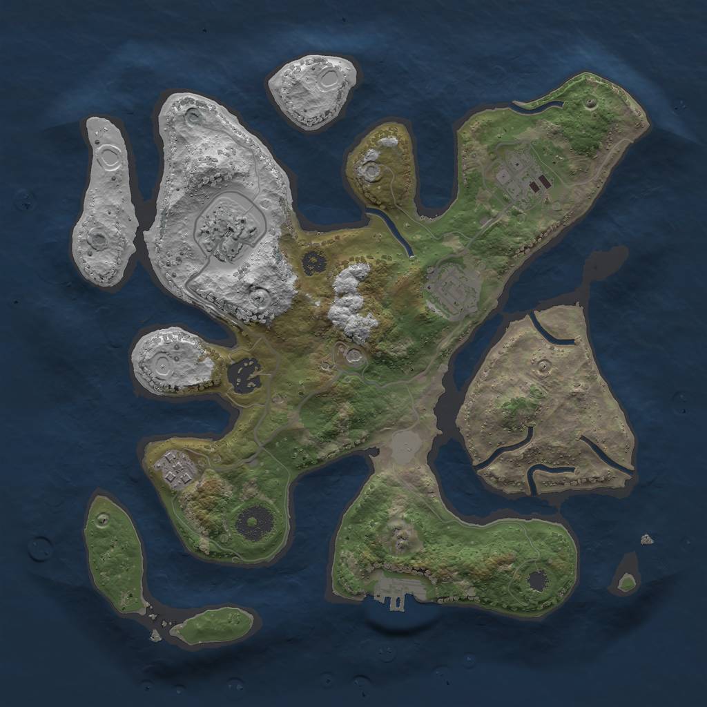 Rust Map: Procedural Map, Size: 3000, Seed: 1155100633, 12 Monuments