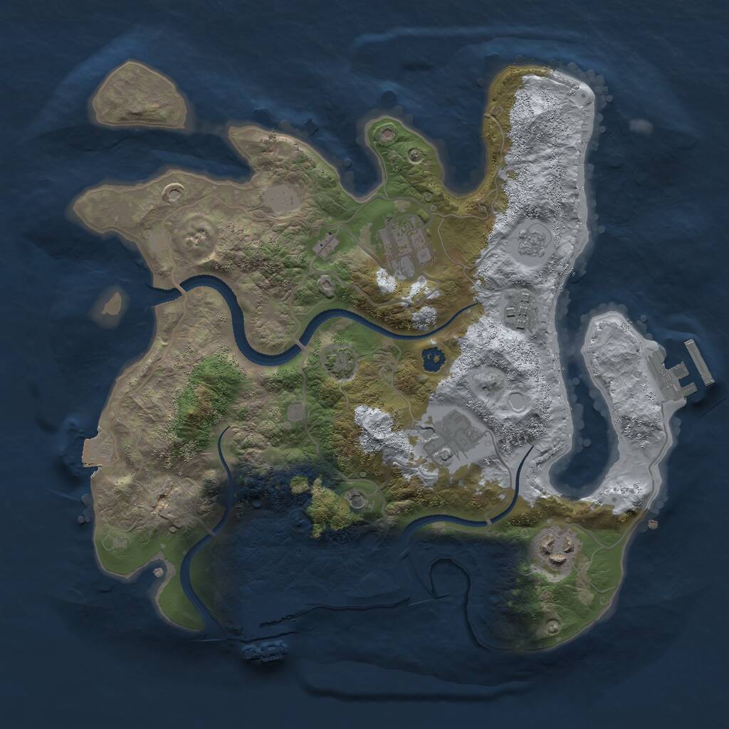 Rust Map: Procedural Map, Size: 3000, Seed: 981119523, 10 Monuments