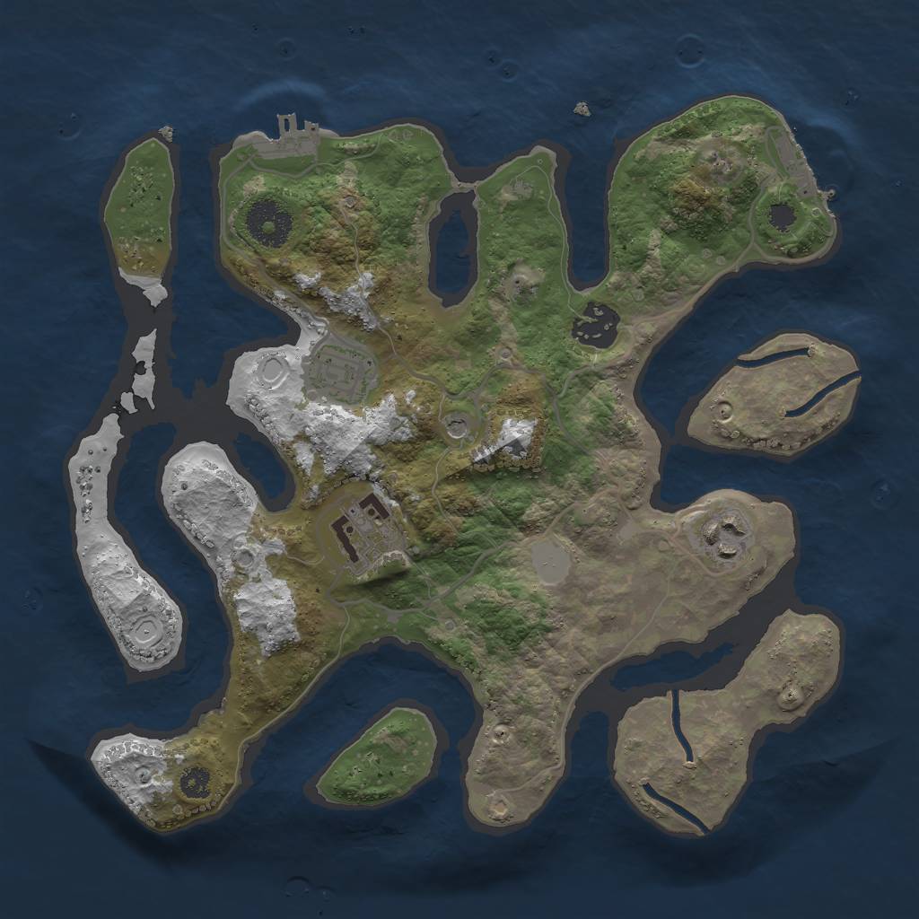 Rust Map: Procedural Map, Size: 3000, Seed: 448030207, 12 Monuments