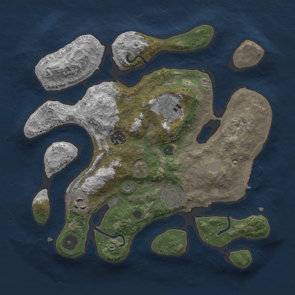 Rust Map: Procedural Map, Size: 3000, Seed: 995515440, 11 Monuments
