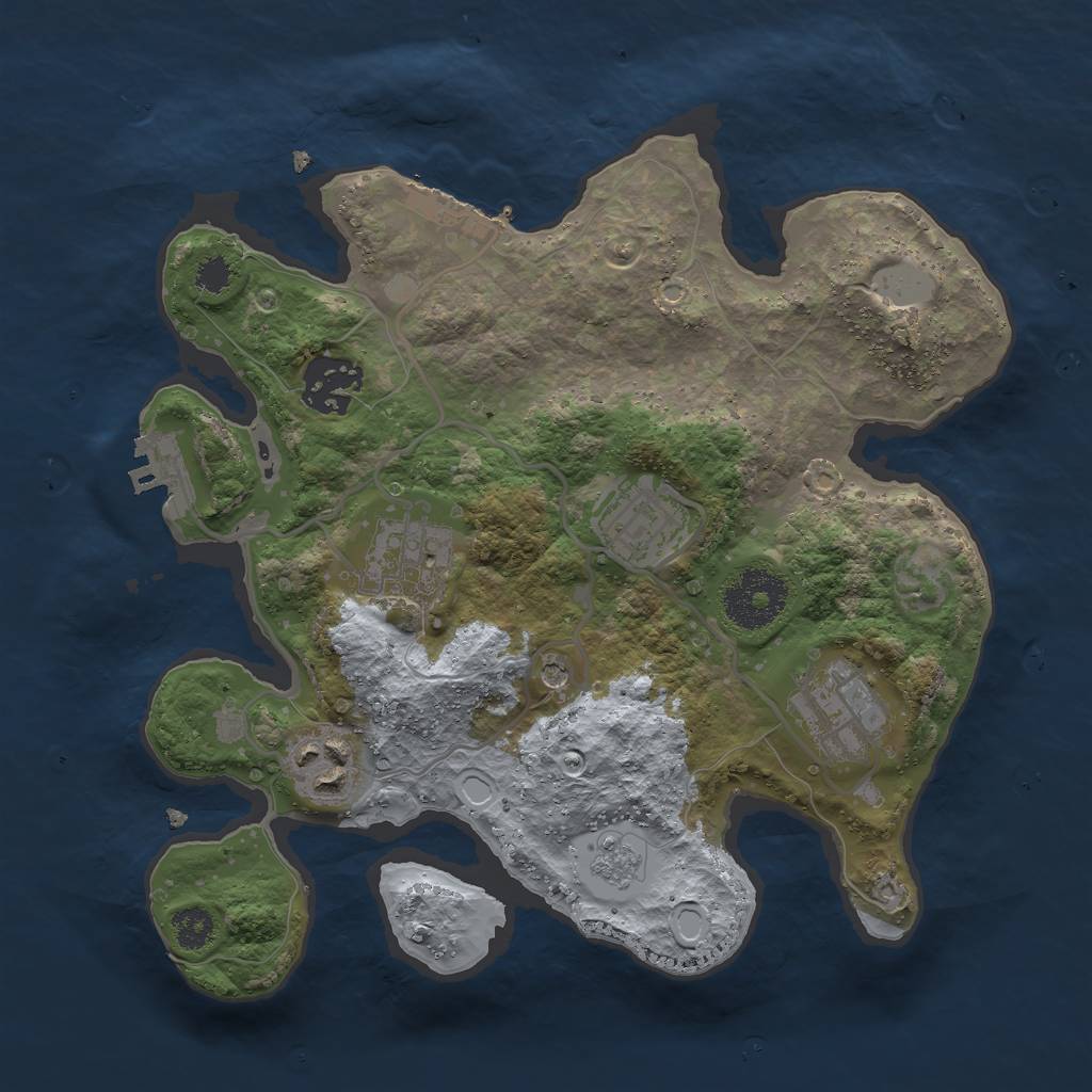 Rust Map: Procedural Map, Size: 2700, Seed: 1953139963, 12 Monuments