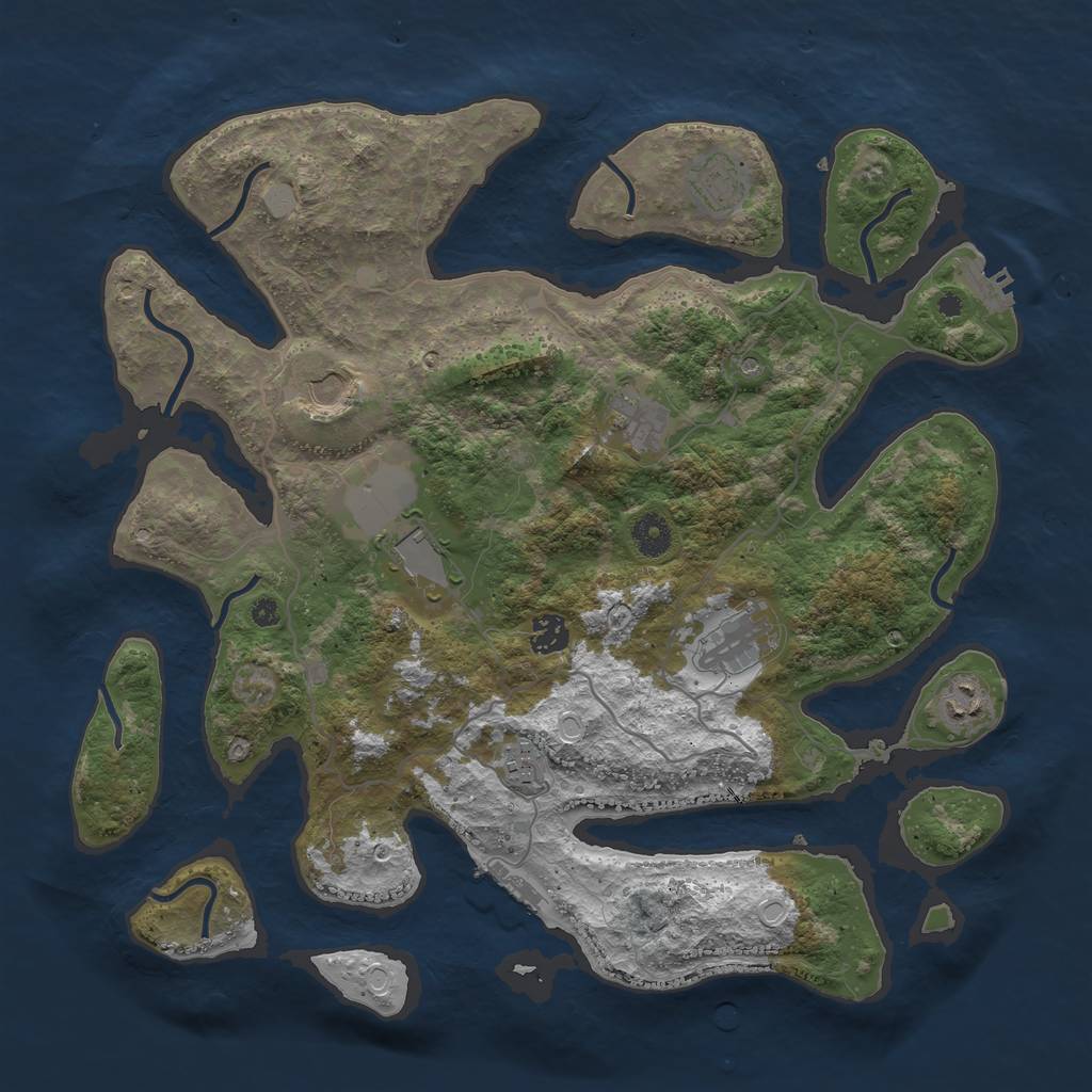 Rust Map: Procedural Map, Size: 4000, Seed: 1473705463, 16 Monuments