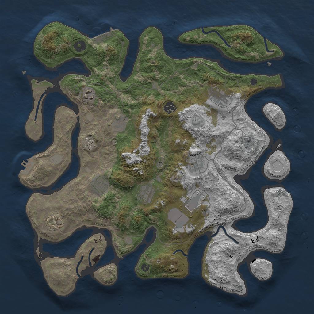 Rust Map: Procedural Map, Size: 4000, Seed: 115589891, 18 Monuments