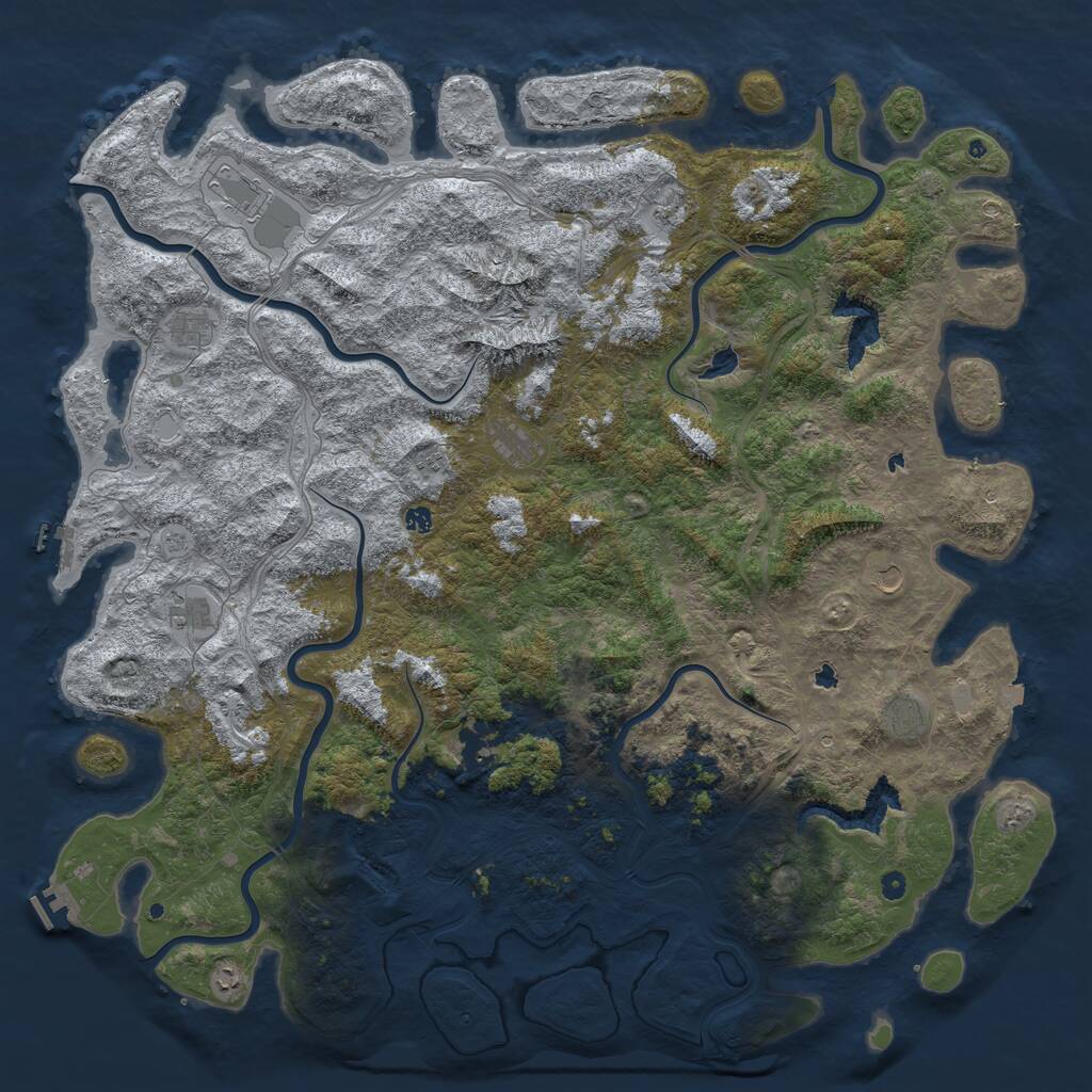 Rust Map: Procedural Map, Size: 6000, Seed: 112721, 17 Monuments