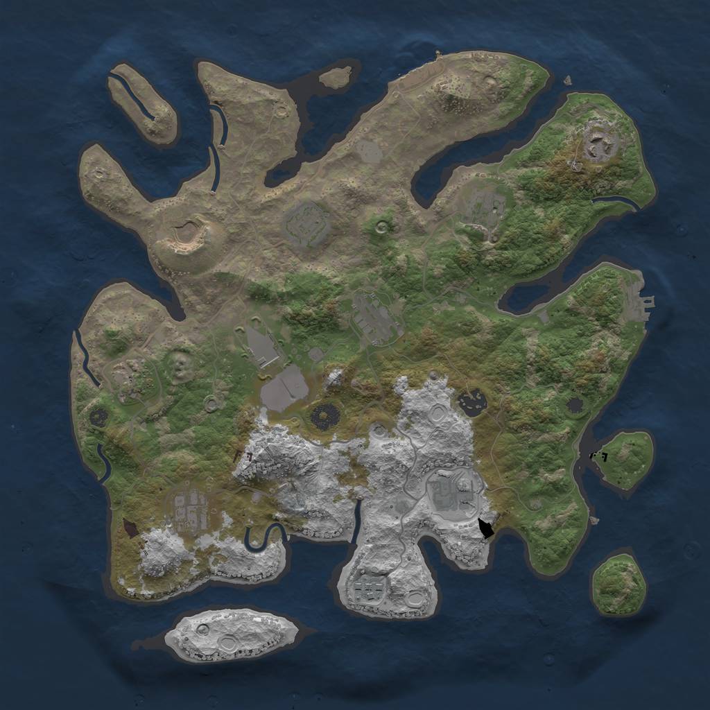 Rust Map: Procedural Map, Size: 3850, Seed: 1932912325, 19 Monuments
