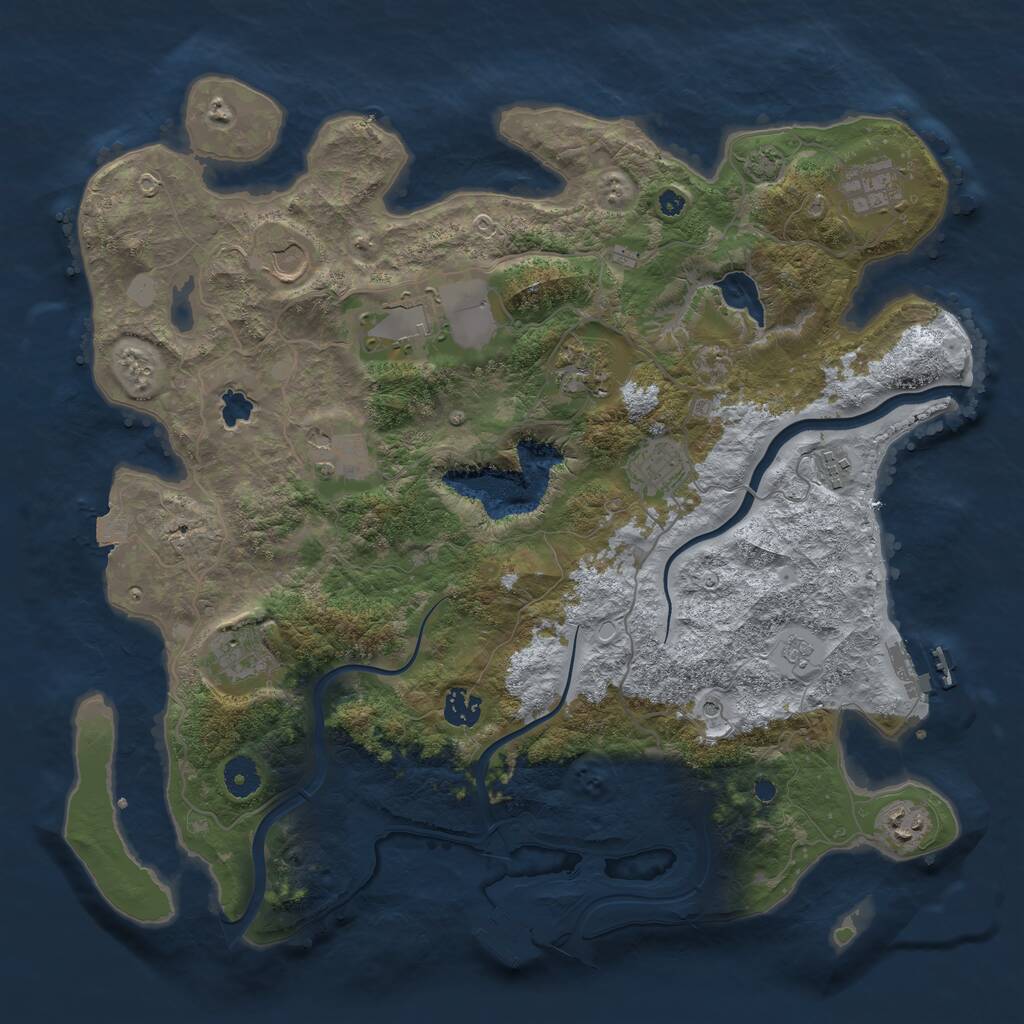 Rust Map: Procedural Map, Size: 4000, Seed: 597594371, 16 Monuments