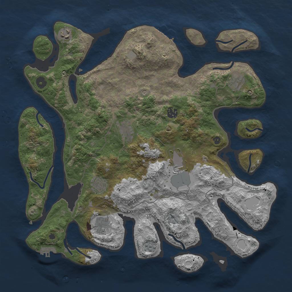 Rust Map: Procedural Map, Size: 4000, Seed: 178, 16 Monuments