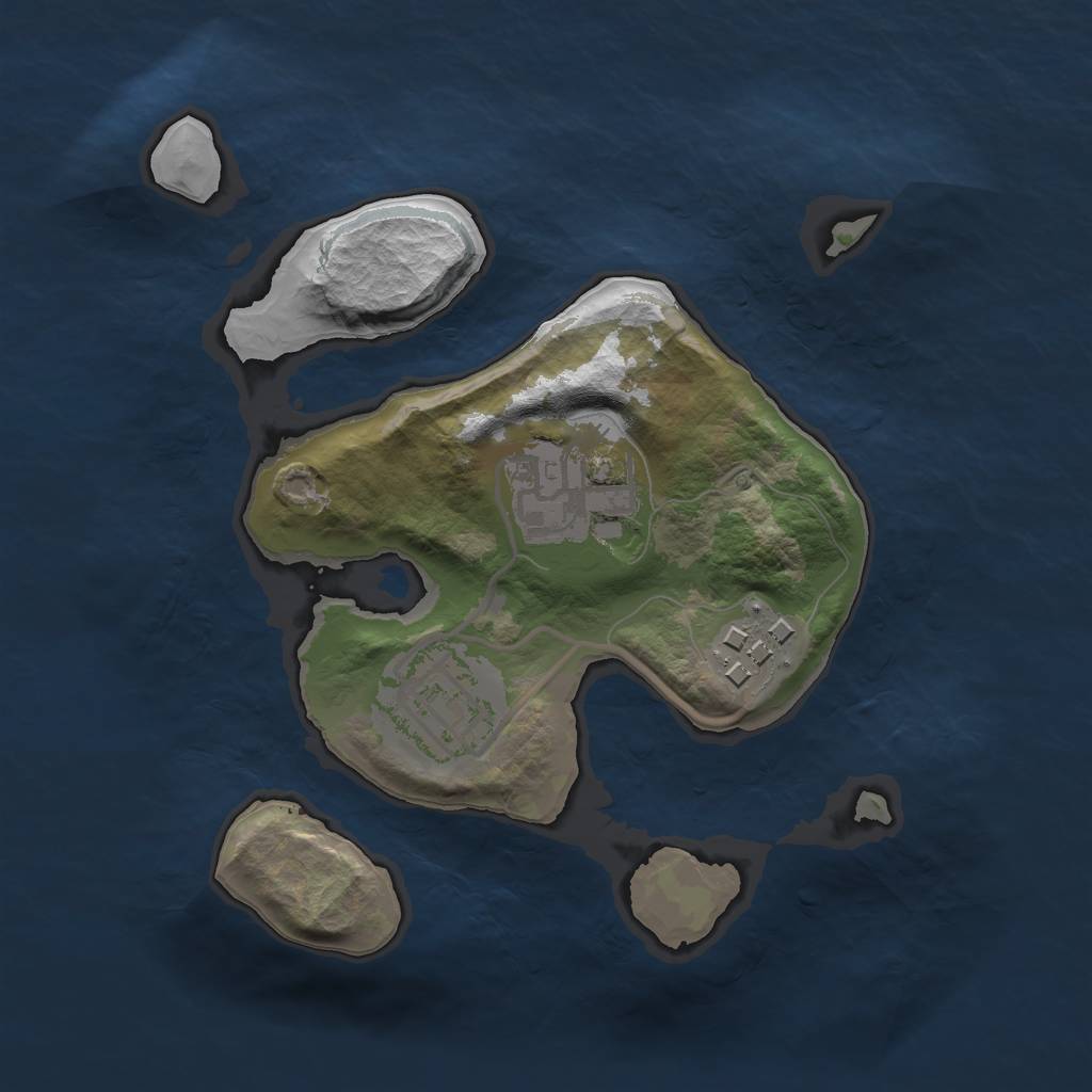 Rust Map: Barren, Size: 2000, Seed: 748428760, 5 Monuments