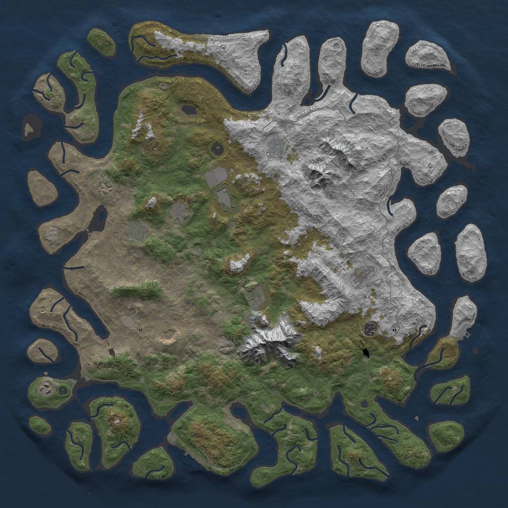Rust Map: Procedural Map, Size: 6000, Seed: 214748, 19 Monuments