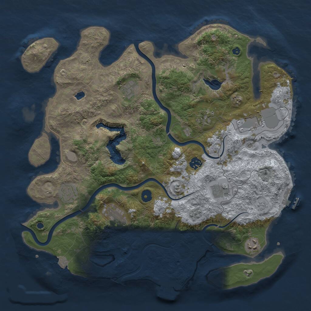 Rust Map: Procedural Map, Size: 4000, Seed: 3421, 15 Monuments