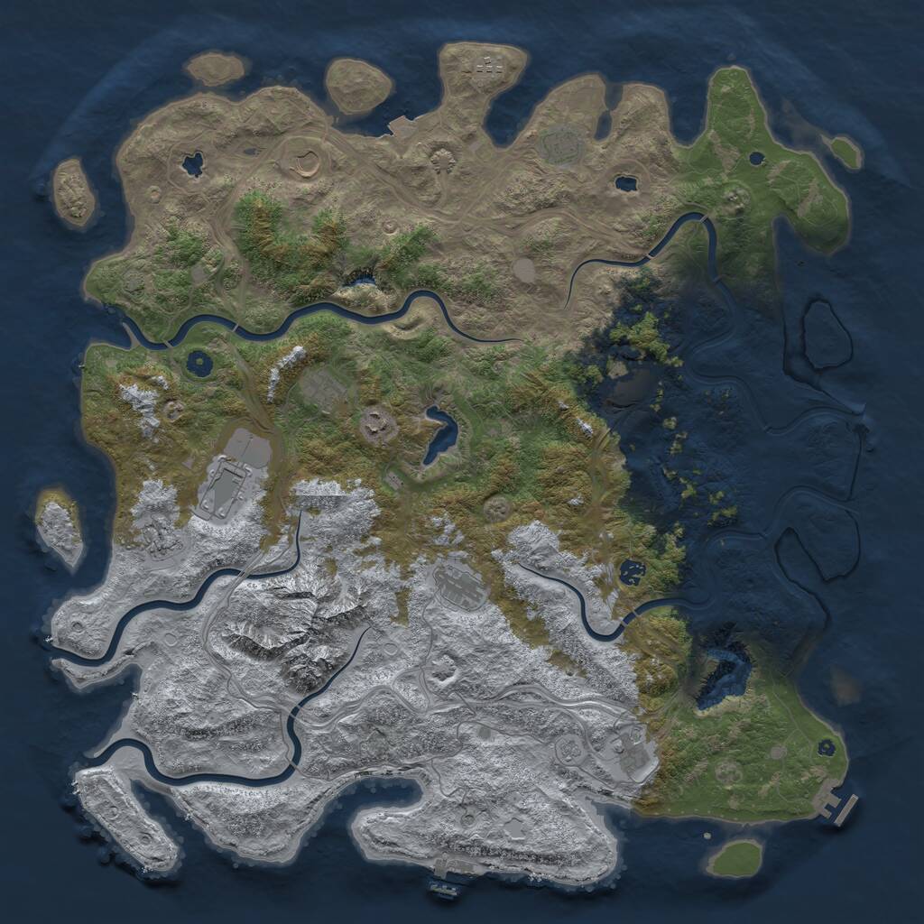 Rust Map: Procedural Map, Size: 5321, Seed: 2147483647, 17 Monuments