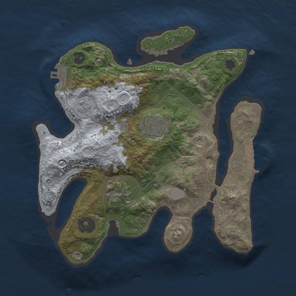 Rust Map: Procedural Map, Size: 2555, Seed: 1845, 9 Monuments