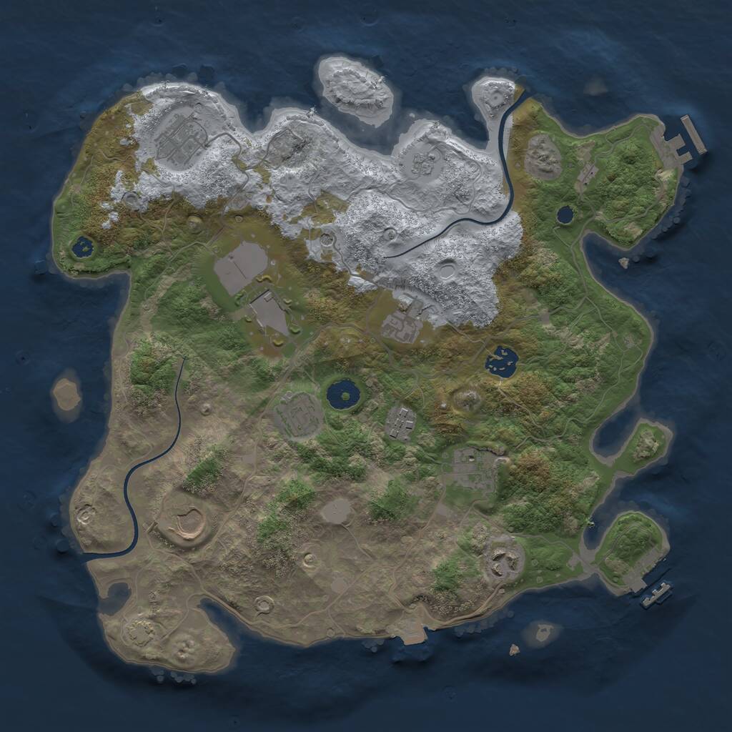 Rust Map: Procedural Map, Size: 3550, Seed: 903425, 15 Monuments