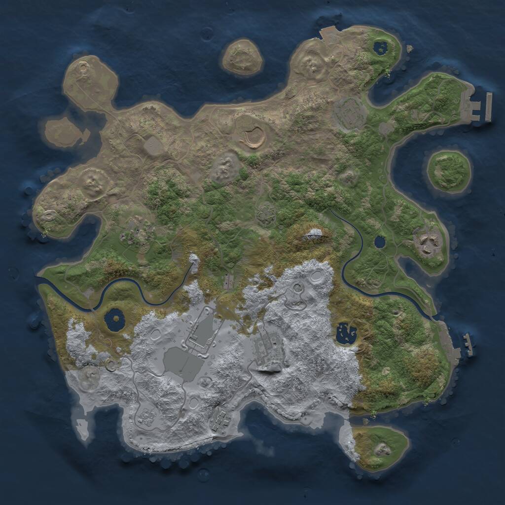 Rust Map: Procedural Map, Size: 3500, Seed: 583, 14 Monuments