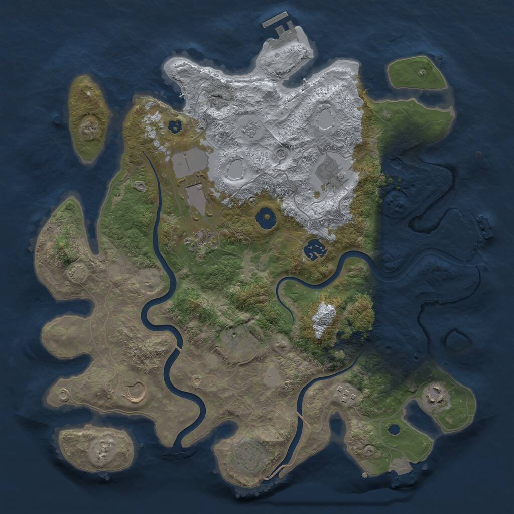 Rust Map: Procedural Map, Size: 3750, Seed: 1223174, 15 Monuments