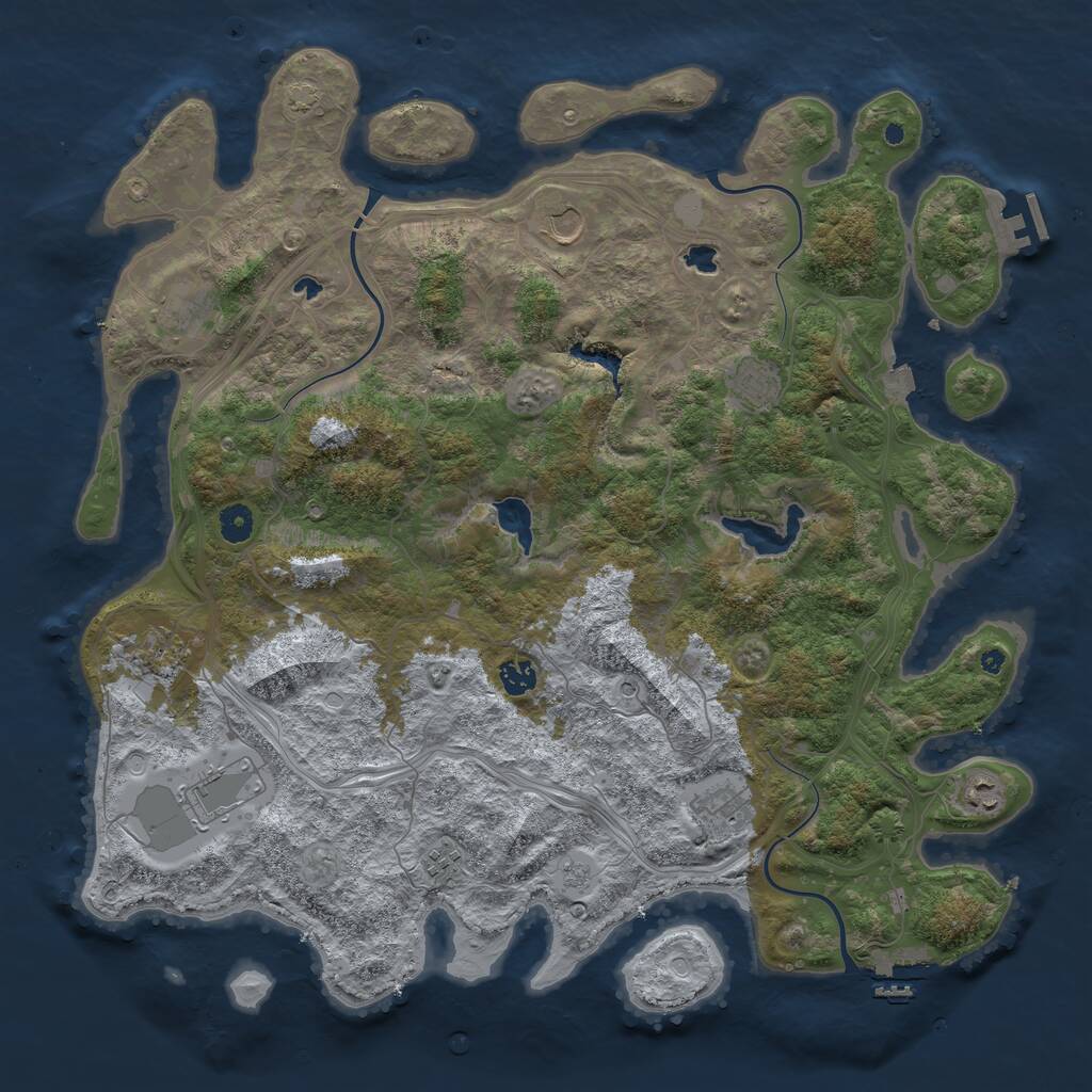 Rust Map: Procedural Map, Size: 4500, Seed: 1585782970, 15 Monuments