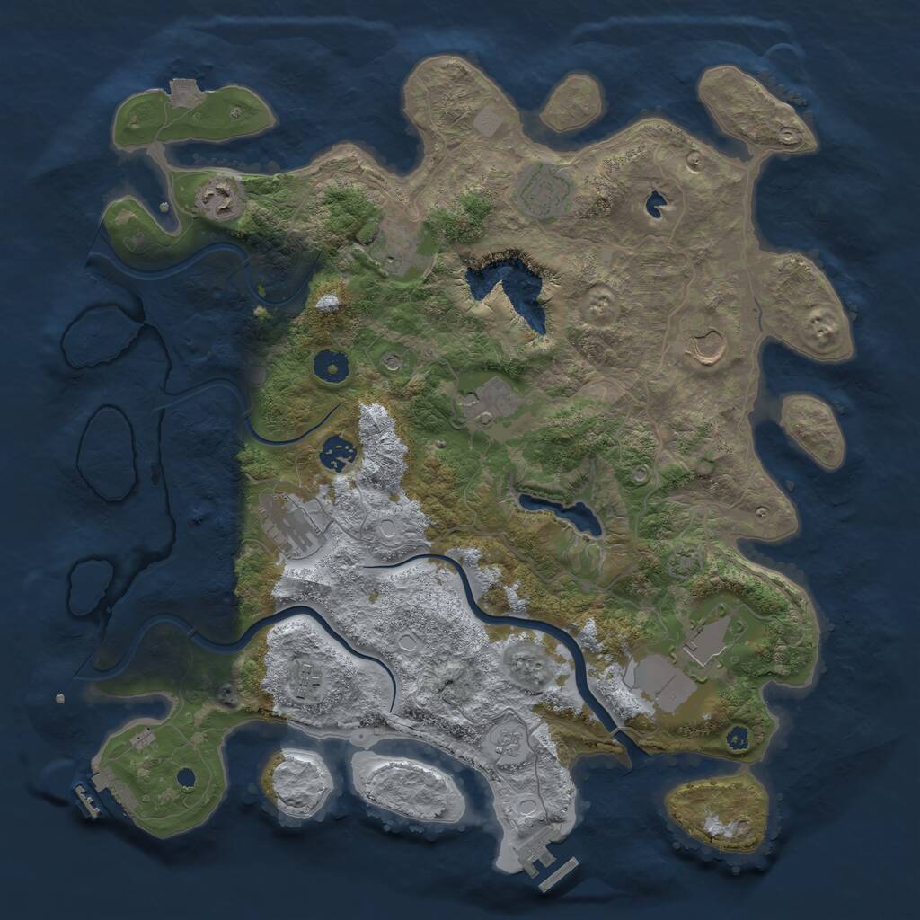 Rust Map: Procedural Map, Size: 4000, Seed: 67333, 15 Monuments