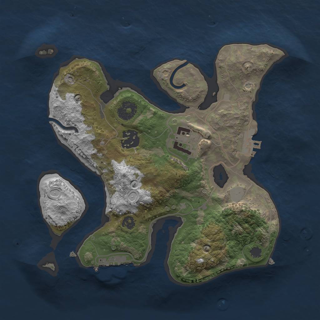 Rust Map: Procedural Map, Size: 2500, Seed: 705732334, 9 Monuments