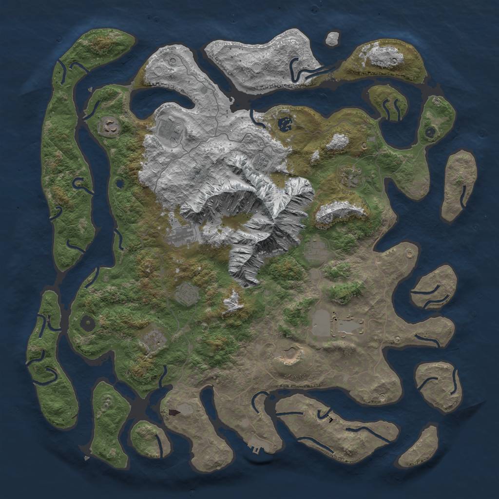 Rust Map: Procedural Map, Size: 5000, Seed: 212925411, 18 Monuments