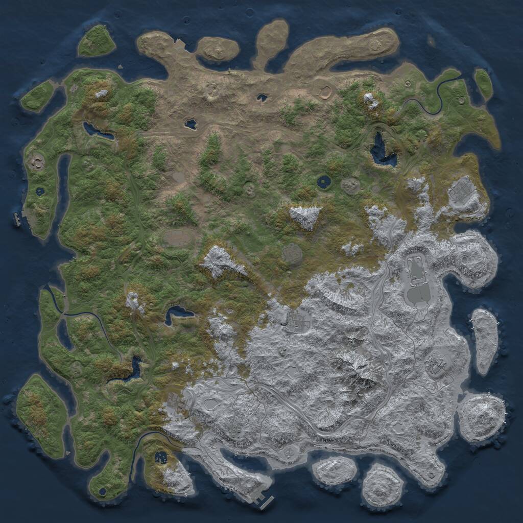 Rust Map: Procedural Map, Size: 6000, Seed: 4244, 17 Monuments