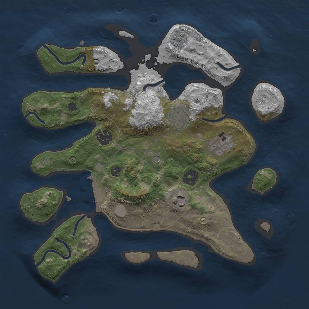 Rust Map: Procedural Map, Size: 3000, Seed: 2013092961, 12 Monuments