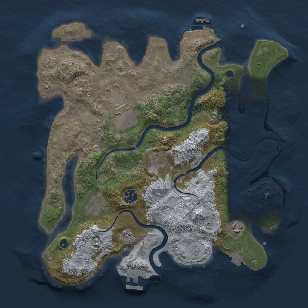 Rust Map: Procedural Map, Size: 3550, Seed: 237557, 14 Monuments