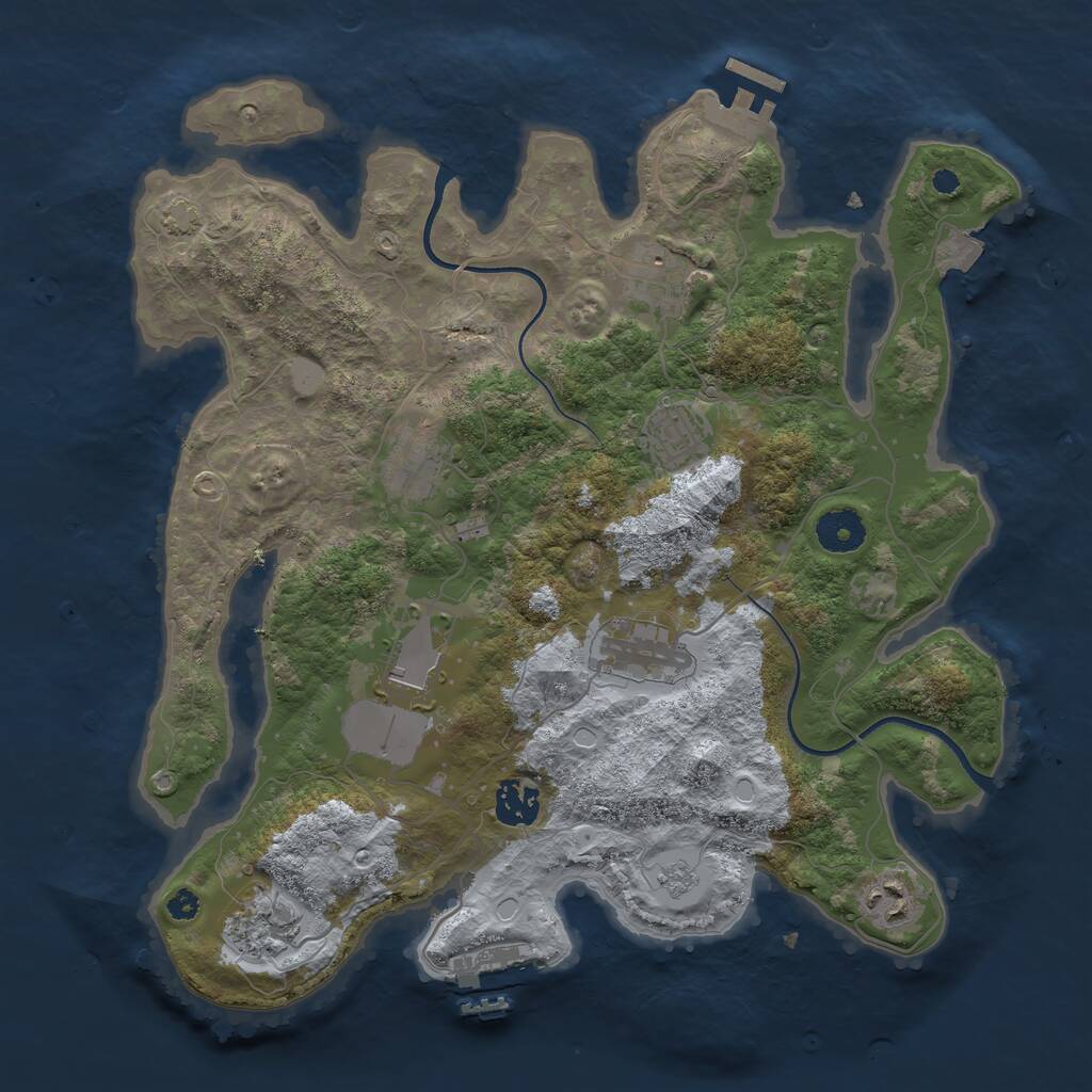 Rust Map: Procedural Map, Size: 3550, Seed: 237557, 13 Monuments