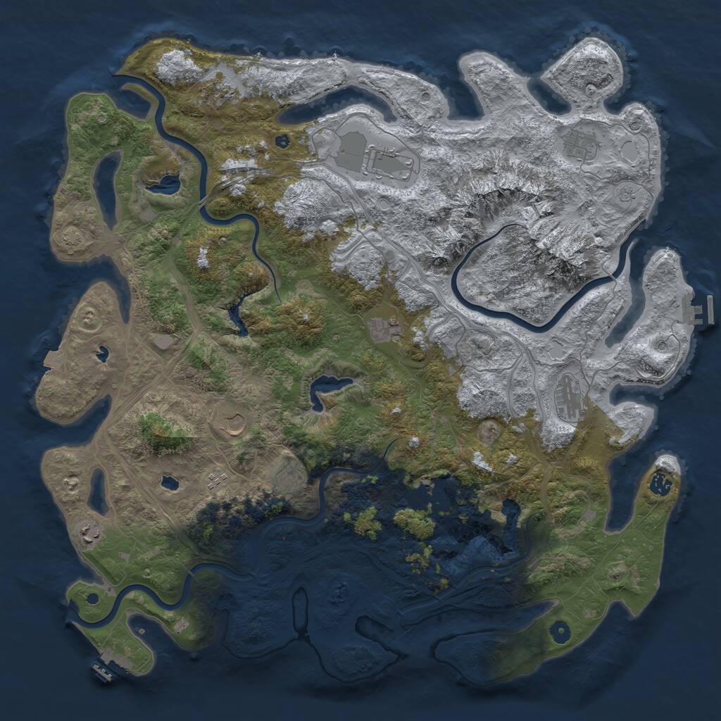 Rust Map: Procedural Map, Size: 5000, Seed: 26484315, 17 Monuments