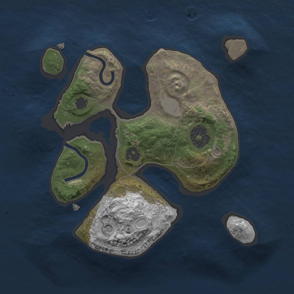 Rust Map: Procedural Map, Size: 2100, Seed: 201536247, 6 Monuments