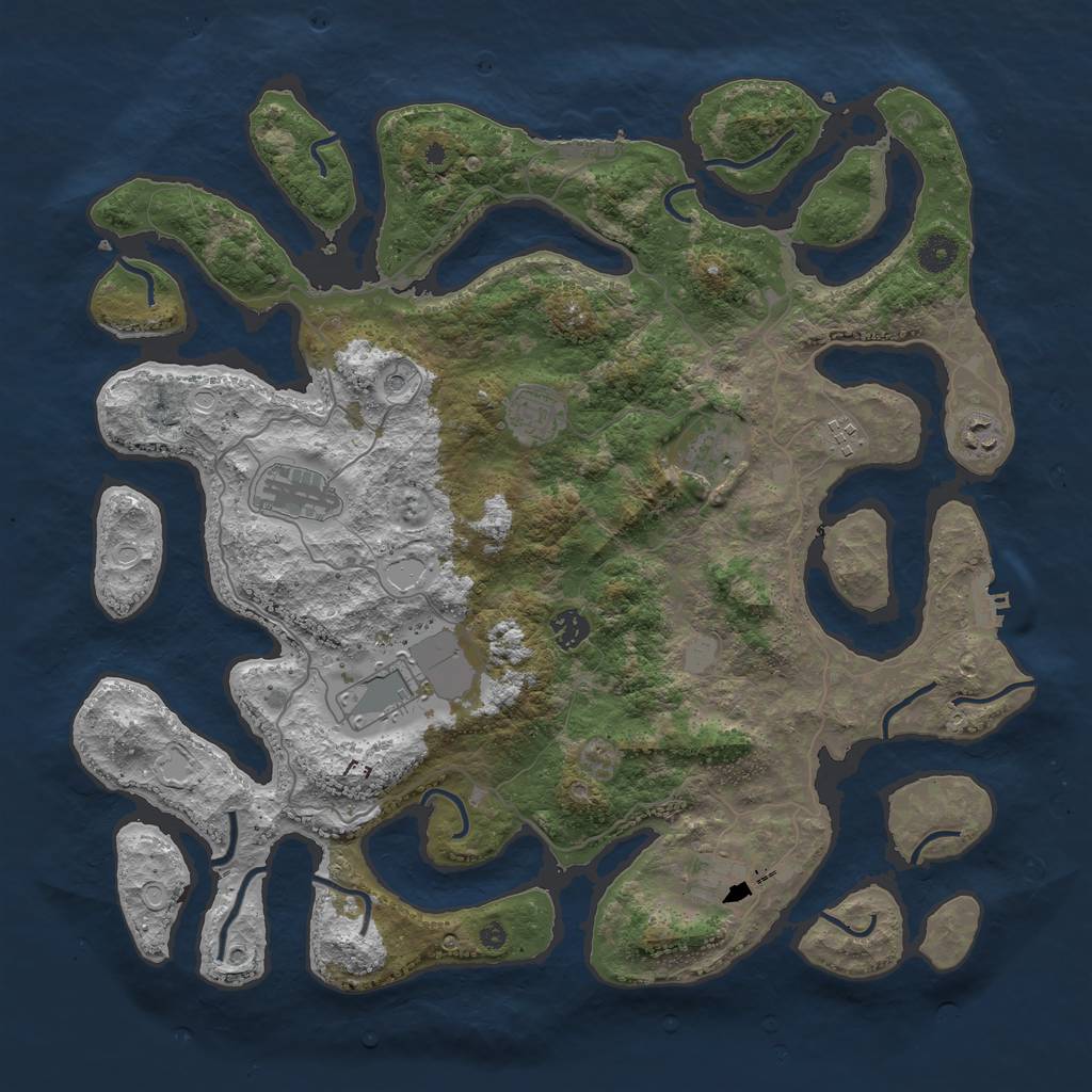 Rust Map: Procedural Map, Size: 4250, Seed: 43526432, 16 Monuments