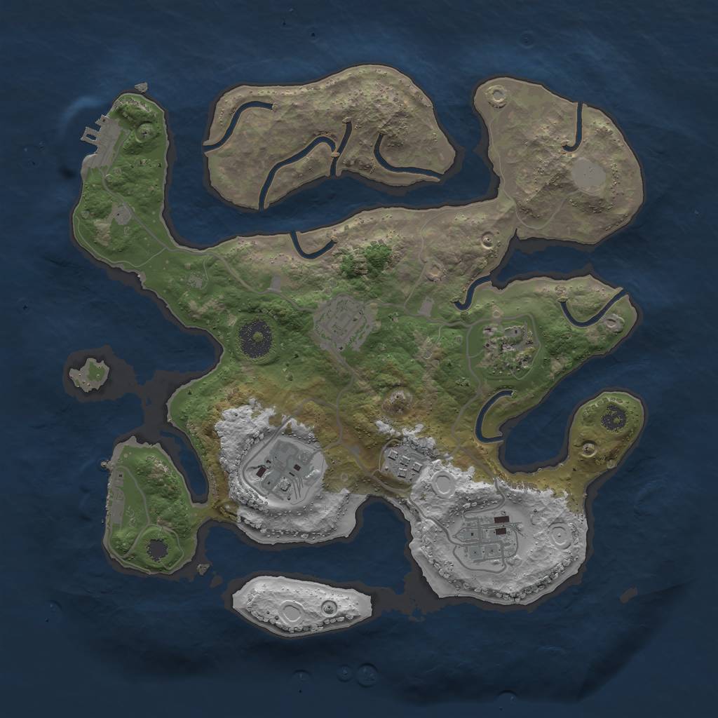 Rust Map: Procedural Map, Size: 3000, Seed: 78544, 12 Monuments