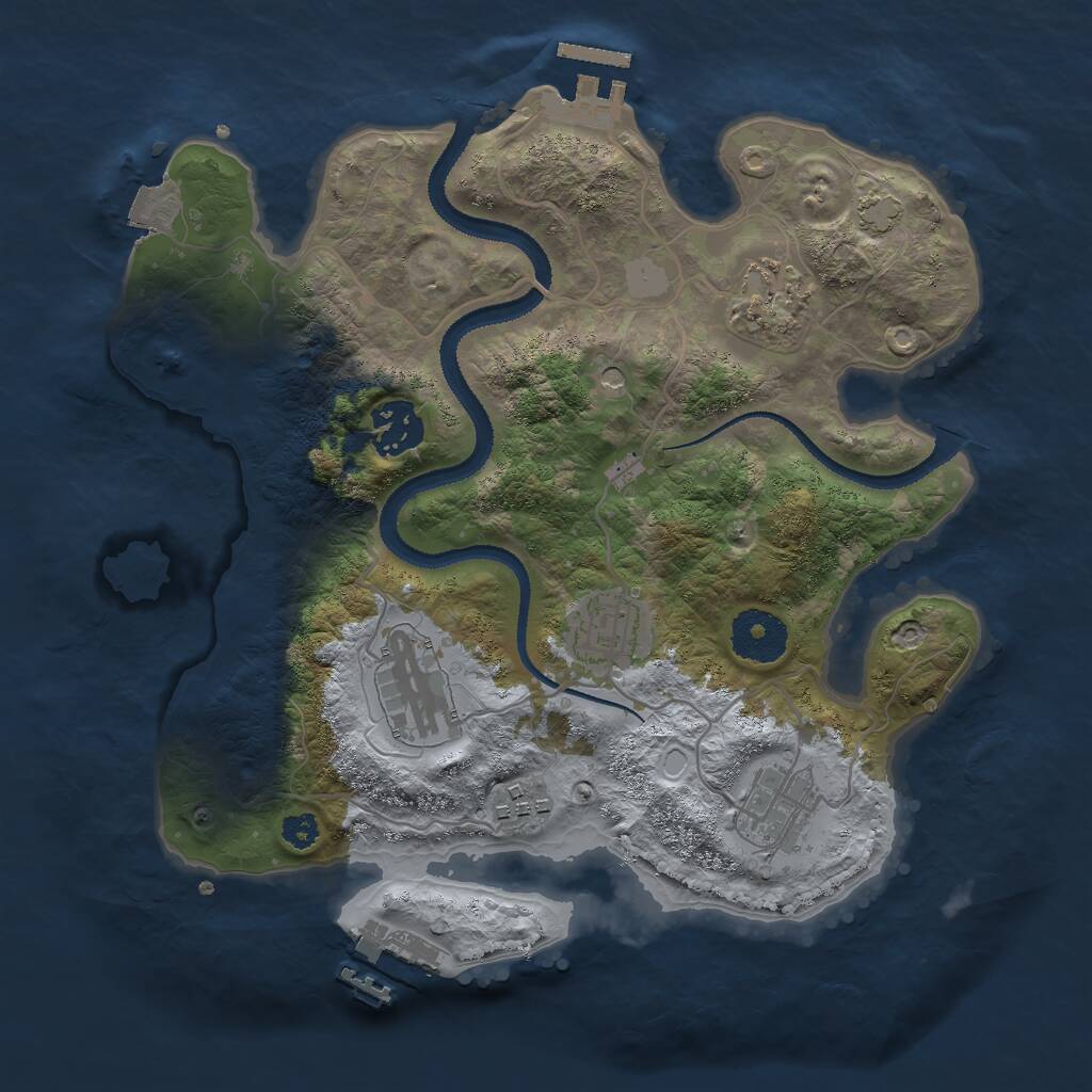 Rust Map: Procedural Map, Size: 3000, Seed: 78544, 11 Monuments
