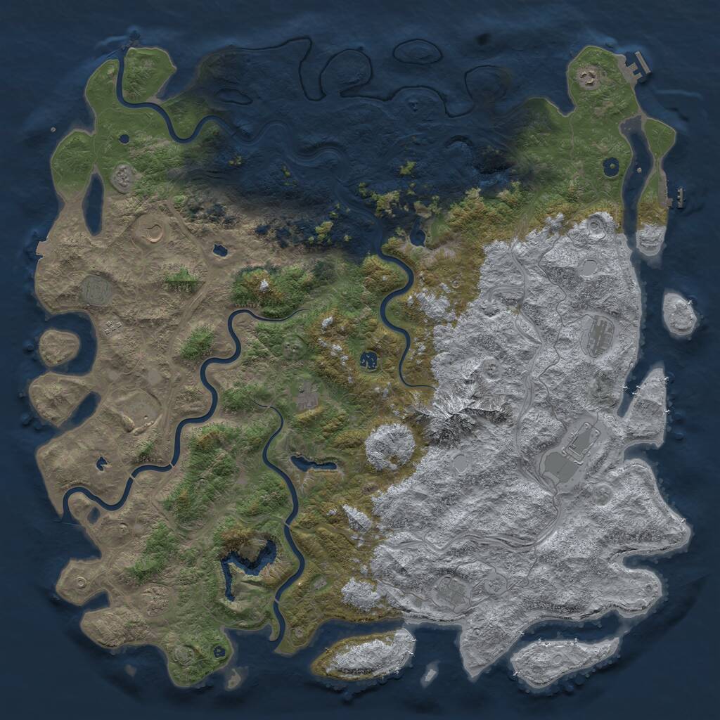 Rust Map: Procedural Map, Size: 6000, Seed: 2079, 17 Monuments