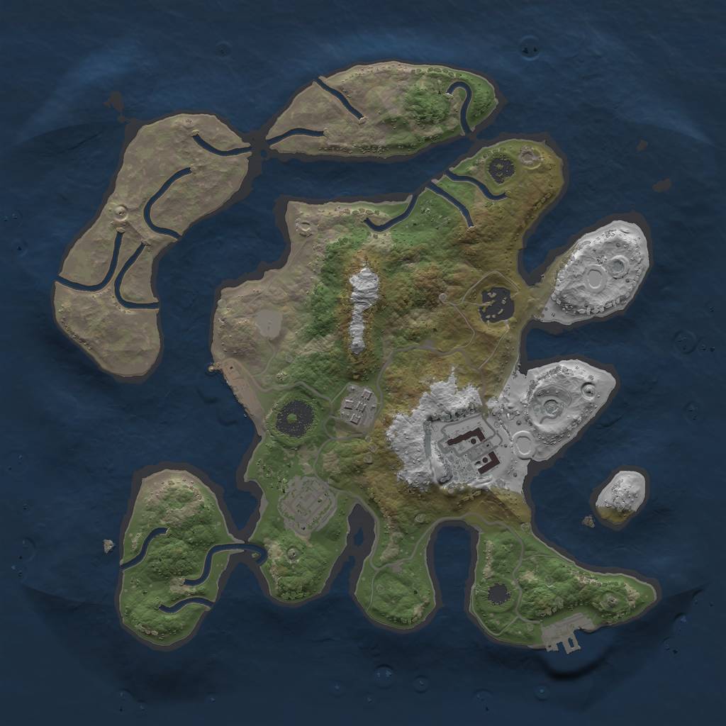 Rust Map: Procedural Map, Size: 3000, Seed: 615873934, 12 Monuments