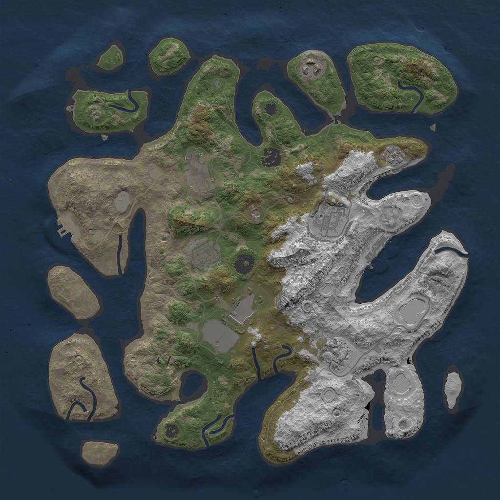 Rust Map: Procedural Map, Size: 3750, Seed: 254768, 16 Monuments