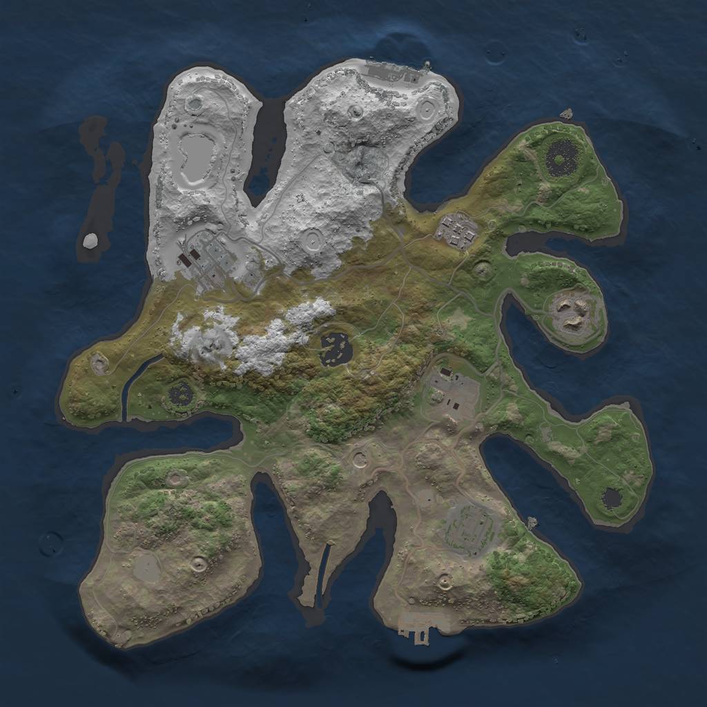 Rust Map: Procedural Map, Size: 3000, Seed: 297917357, 14 Monuments