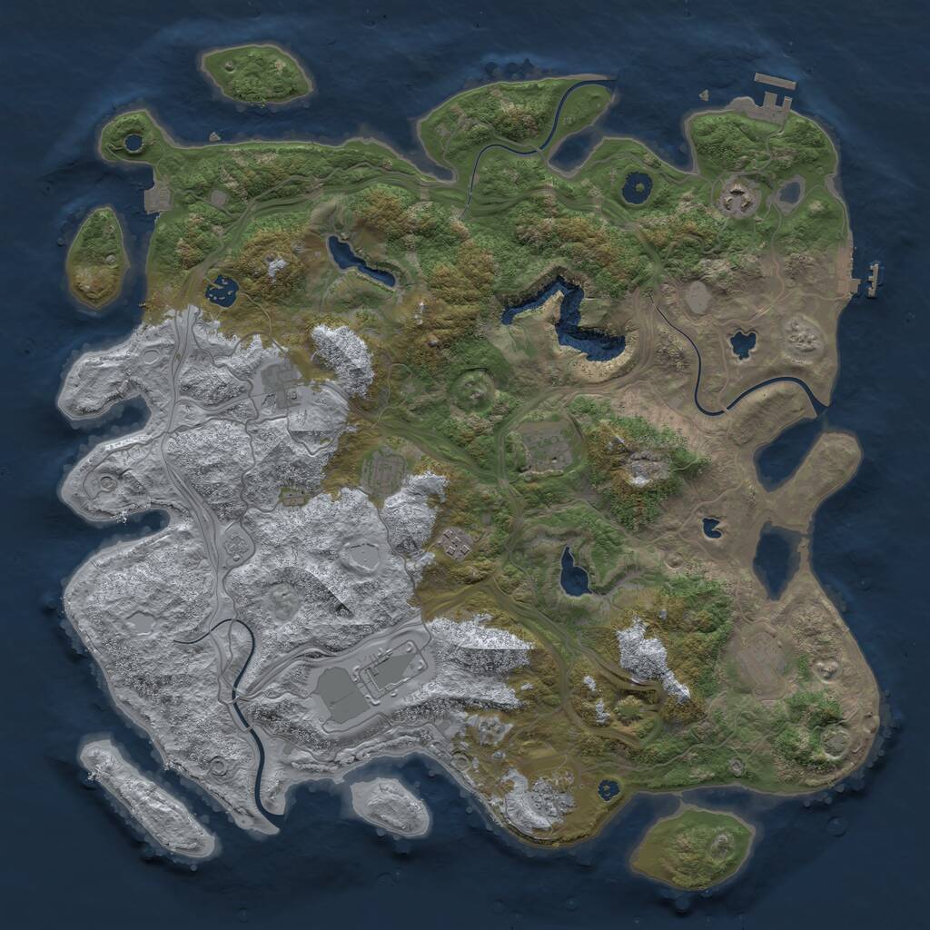 Rust Map: Procedural Map, Size: 4500, Seed: 347792316, 15 Monuments