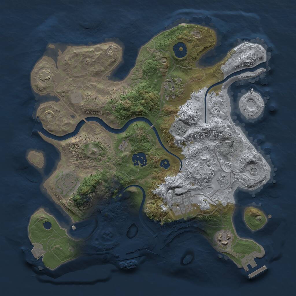 Rust Map: Procedural Map, Size: 3000, Seed: 949571, 12 Monuments