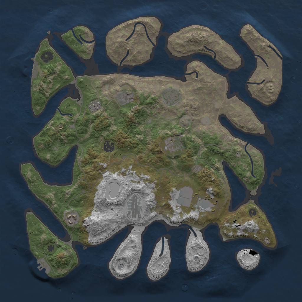 Rust Map: Procedural Map, Size: 4000, Seed: 2547680, 16 Monuments