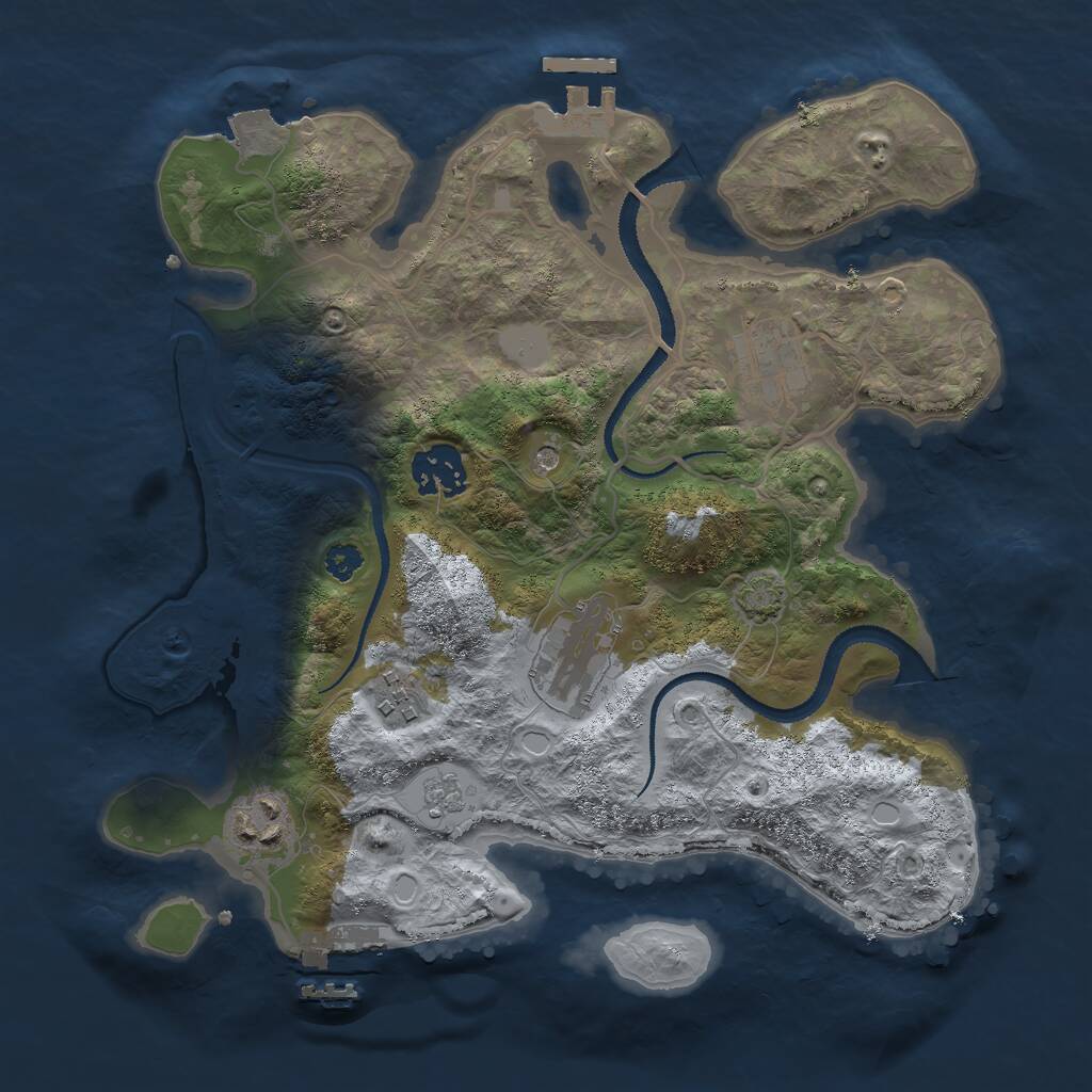 Rust Map: Procedural Map, Size: 3000, Seed: 209241, 11 Monuments