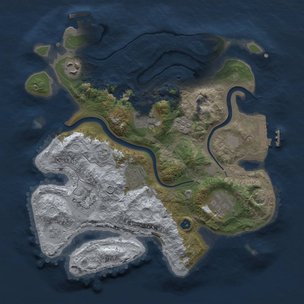Rust Map: Procedural Map, Size: 3000, Seed: 151303, 12 Monuments