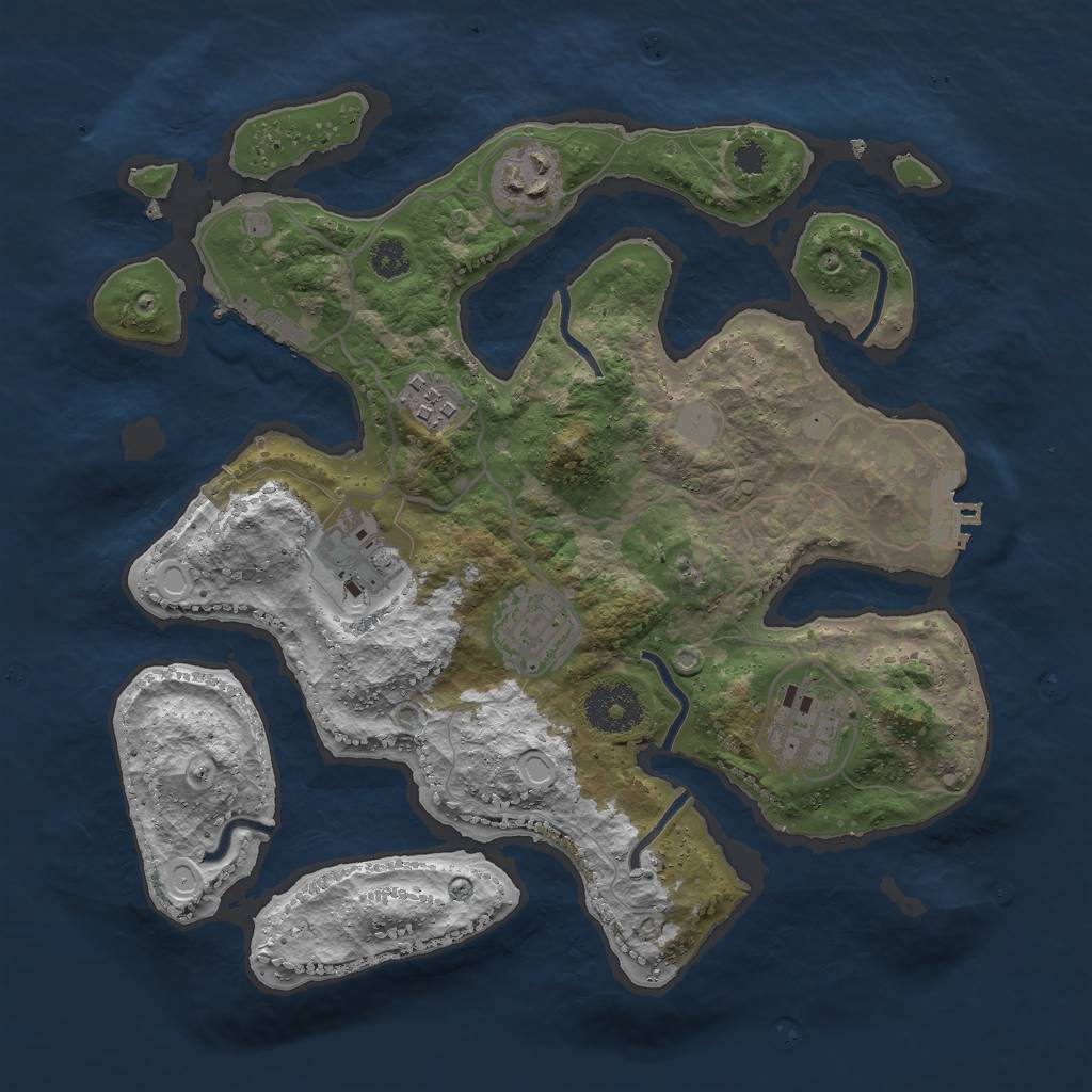 Rust Map: Procedural Map, Size: 3000, Seed: 151303, 12 Monuments