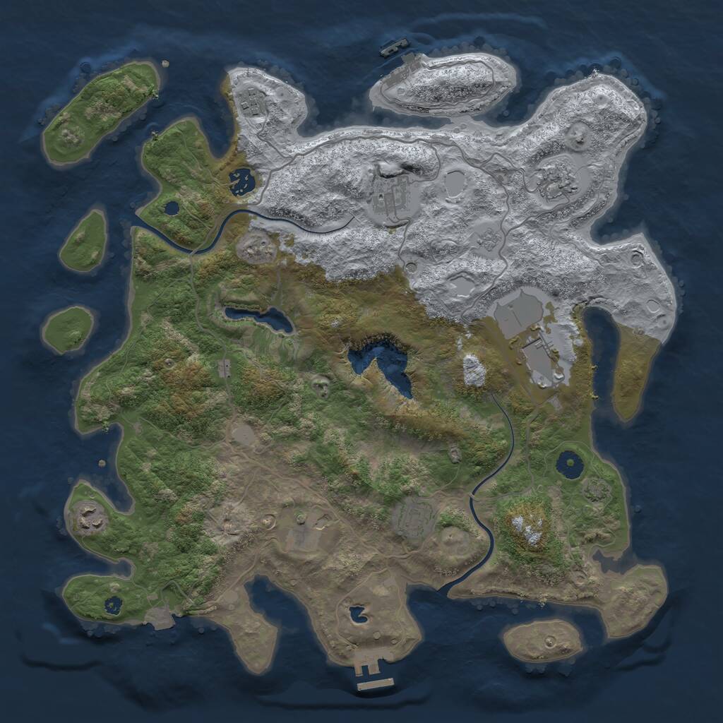 Rust Map: Procedural Map, Size: 4000, Seed: 85441, 14 Monuments
