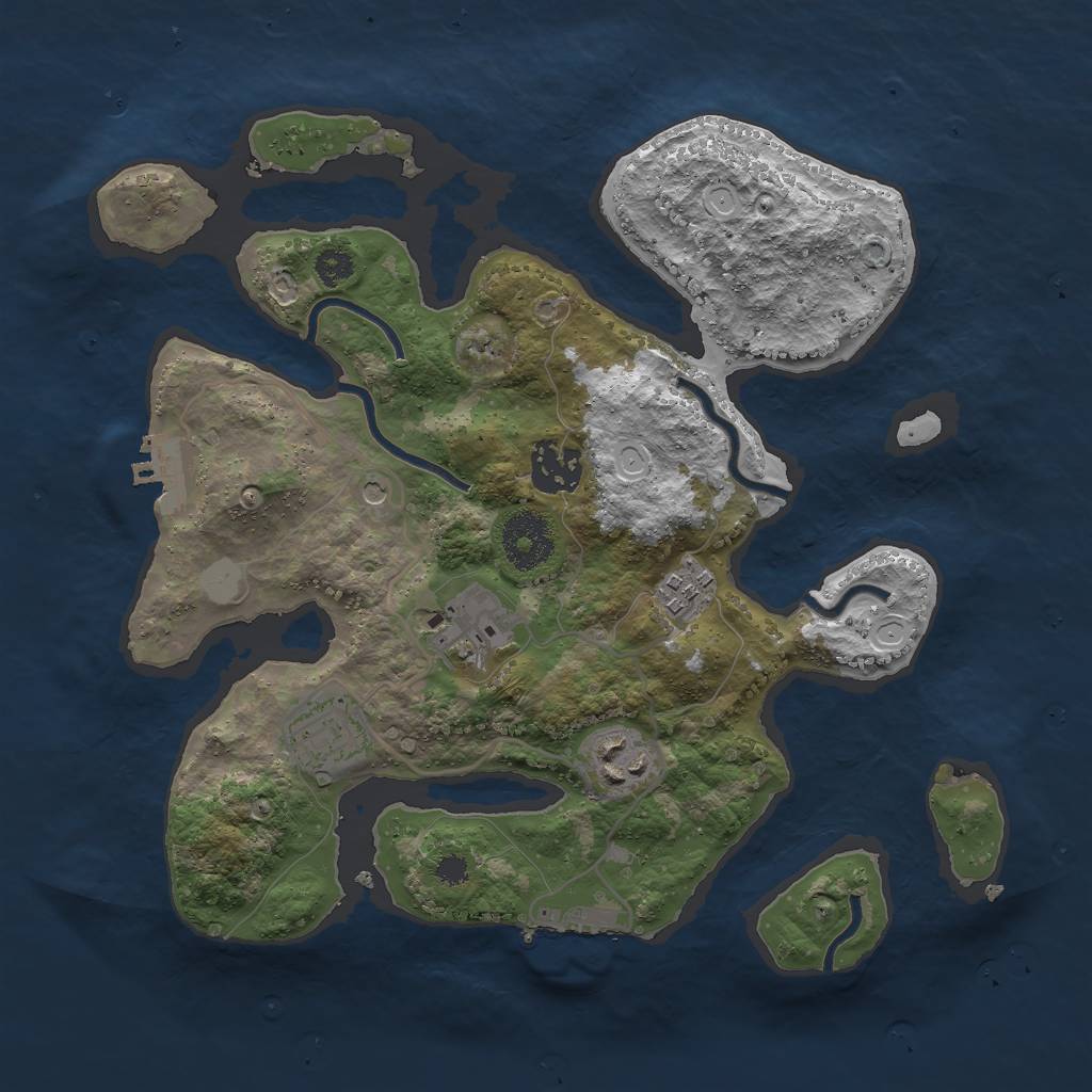 Rust Map: Procedural Map, Size: 3000, Seed: 372618, 13 Monuments