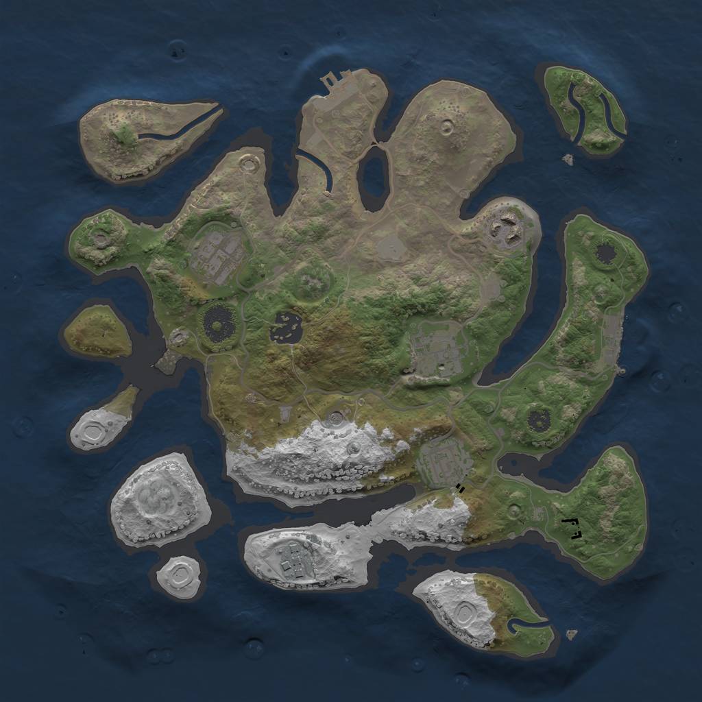 Rust Map: Procedural Map, Size: 3113, Seed: 3000, 14 Monuments